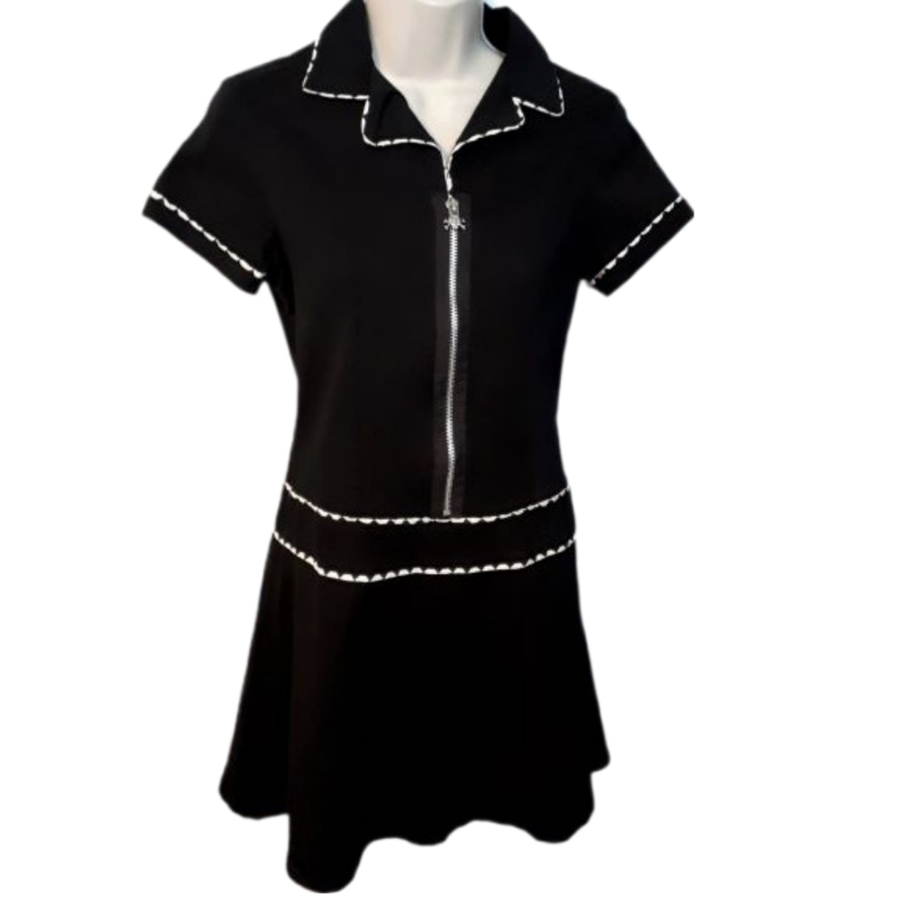 TRIPP NYC Y2K Women's Black Dress with White Trim Size Medium Goth Punk